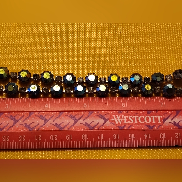 Vintage Kramer signed blue rhinestone necklace - Picture 8 of 8